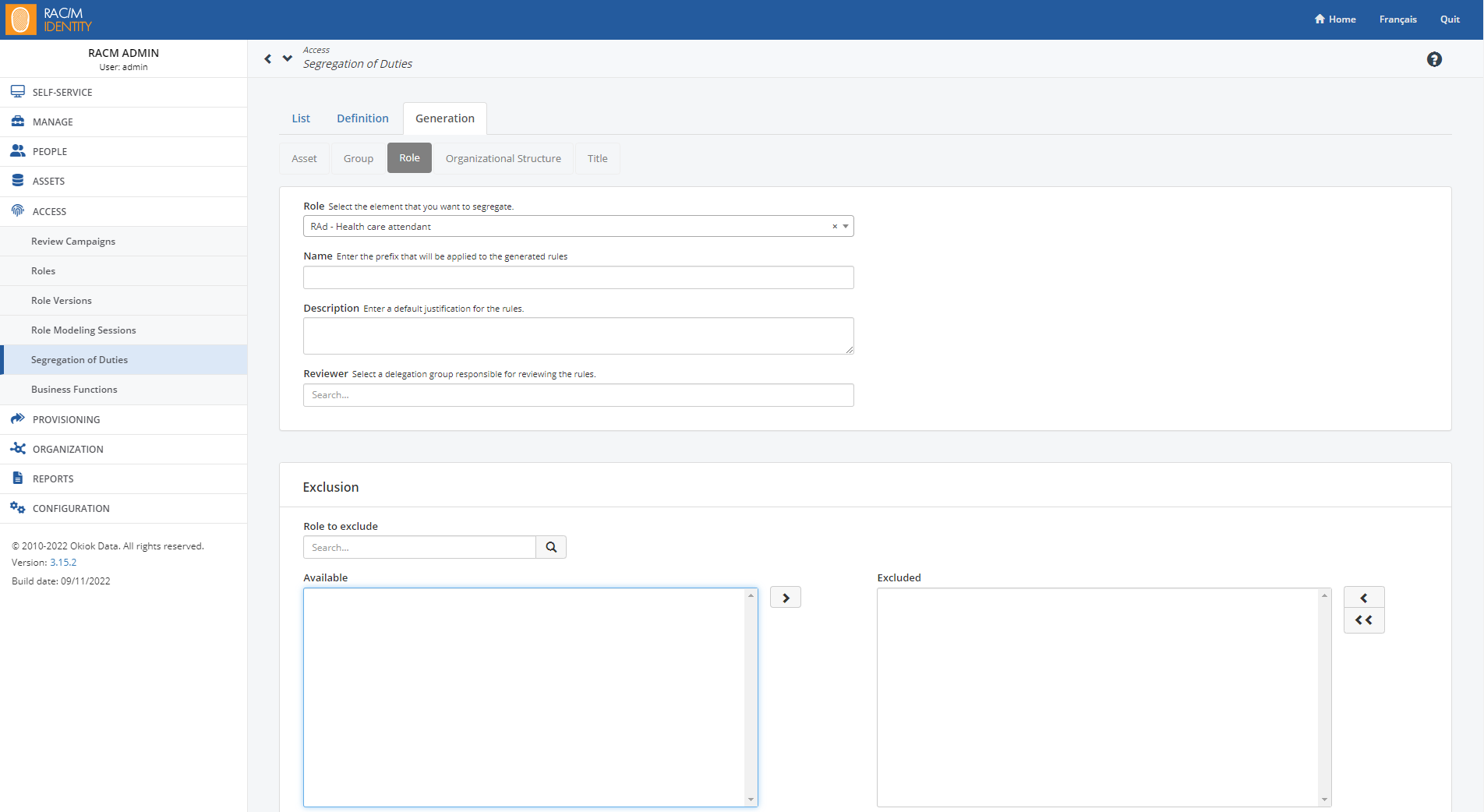 Task segregation detail page, multiple rule generation