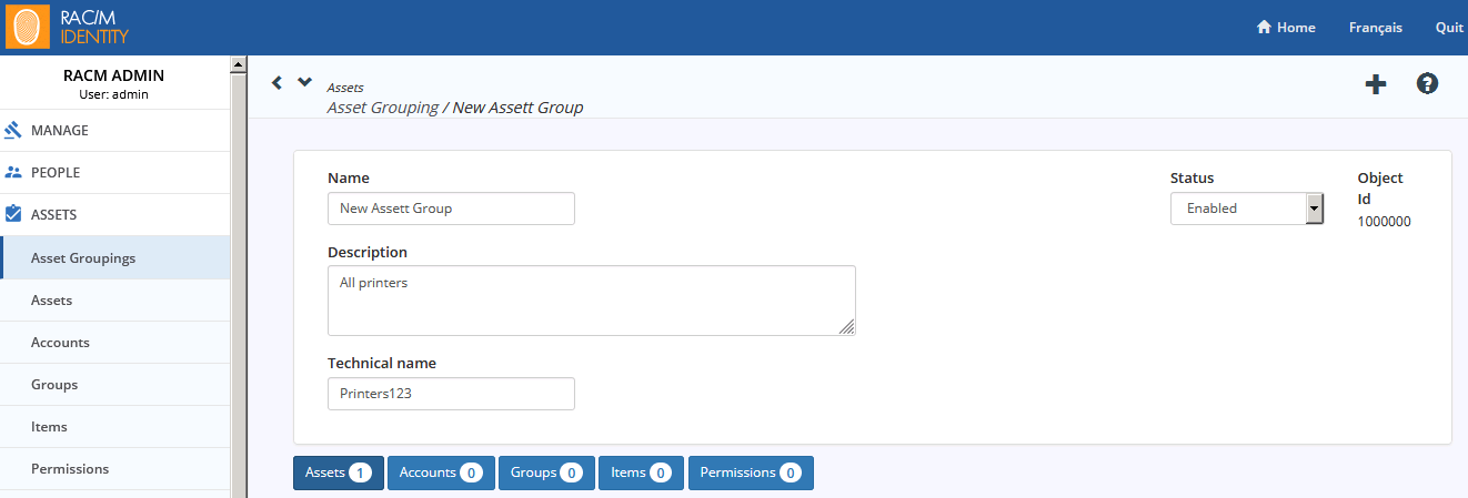 Asset Grouping Details