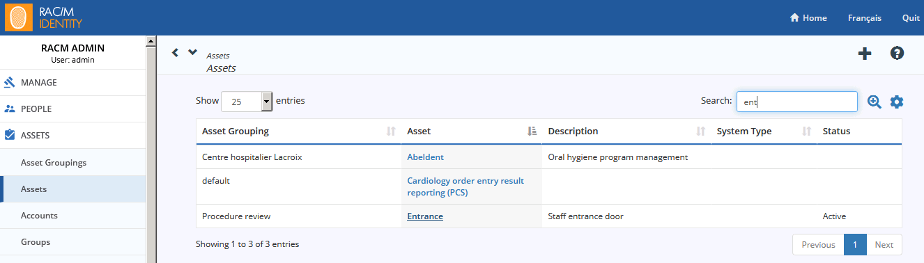 Asset list