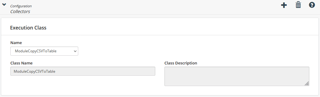 Importation module selection