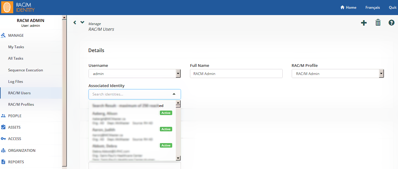 Example - searching for identities