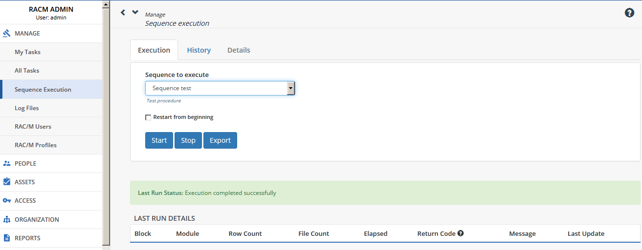 Sequence execution