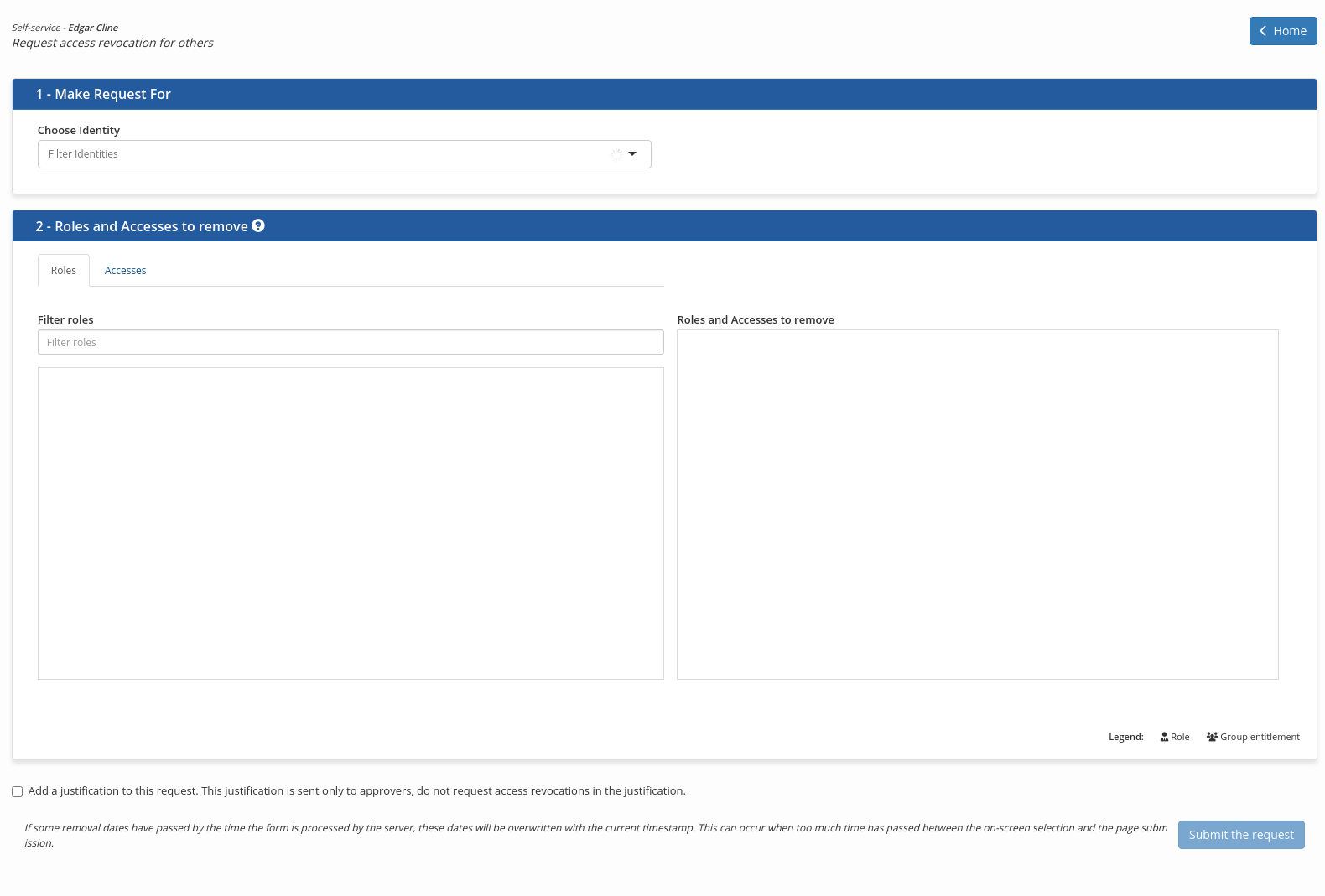 The access revocation request form