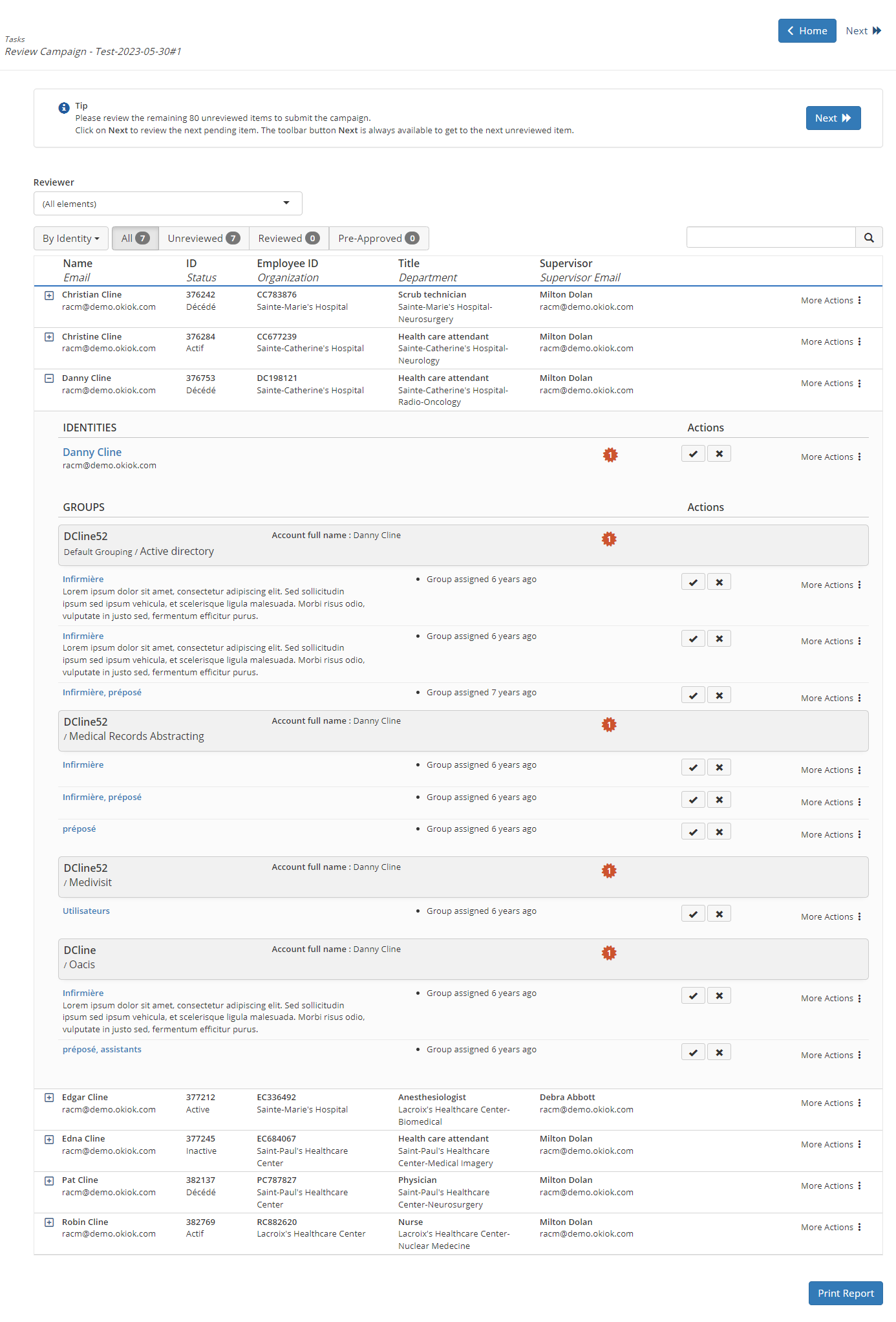 List of items to review