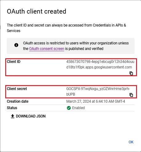 create-oauth-client-id-confirmation