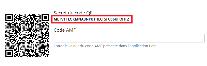 Secret du code QR